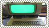 old computer with green screen